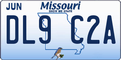 MO license plate DL9C2A