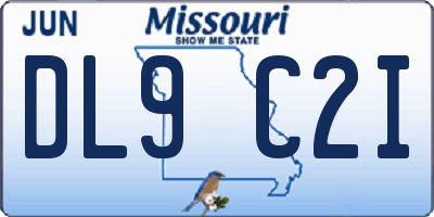 MO license plate DL9C2I