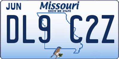 MO license plate DL9C2Z