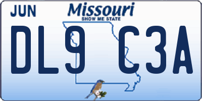 MO license plate DL9C3A