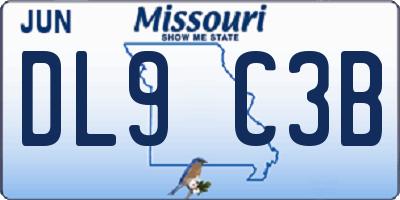 MO license plate DL9C3B