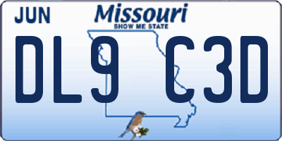 MO license plate DL9C3D