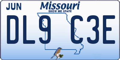 MO license plate DL9C3E