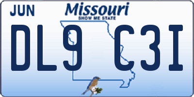 MO license plate DL9C3I