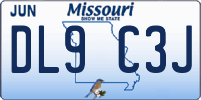 MO license plate DL9C3J