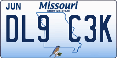 MO license plate DL9C3K