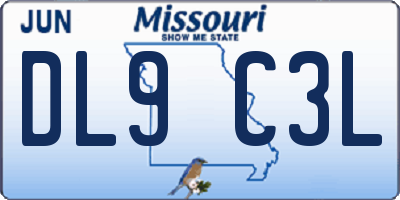 MO license plate DL9C3L