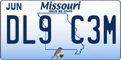 MO license plate DL9C3M