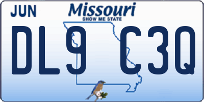 MO license plate DL9C3Q