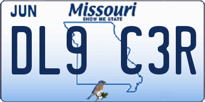MO license plate DL9C3R