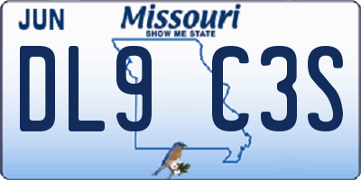 MO license plate DL9C3S