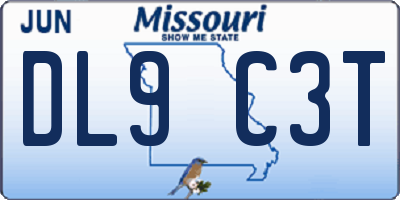 MO license plate DL9C3T