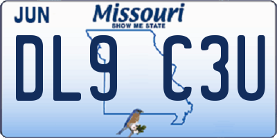 MO license plate DL9C3U