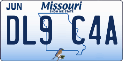 MO license plate DL9C4A
