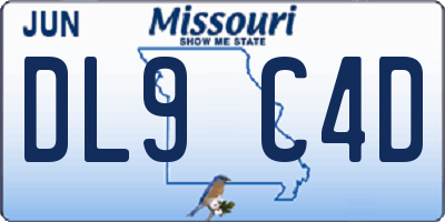 MO license plate DL9C4D