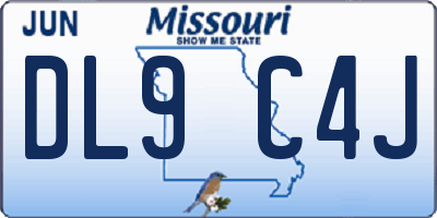 MO license plate DL9C4J