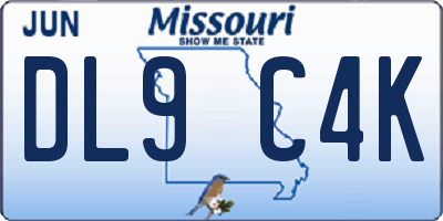 MO license plate DL9C4K