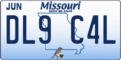 MO license plate DL9C4L
