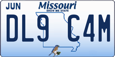 MO license plate DL9C4M