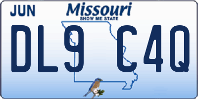 MO license plate DL9C4Q