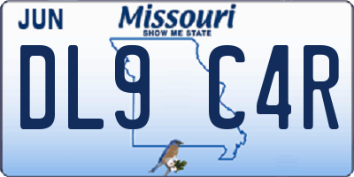MO license plate DL9C4R