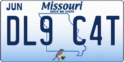 MO license plate DL9C4T