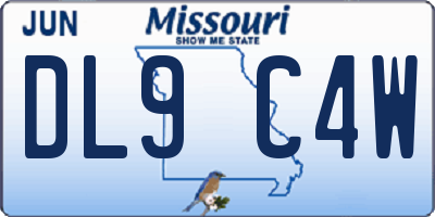 MO license plate DL9C4W