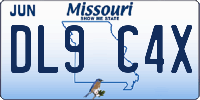 MO license plate DL9C4X