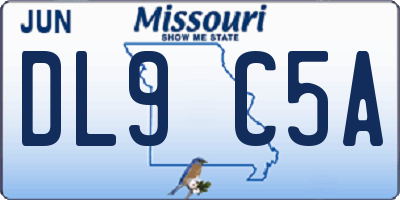 MO license plate DL9C5A