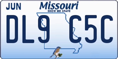MO license plate DL9C5C