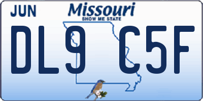 MO license plate DL9C5F