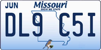 MO license plate DL9C5I