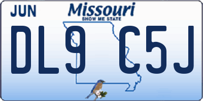 MO license plate DL9C5J