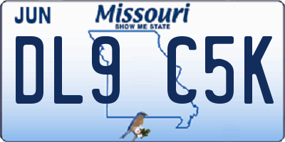 MO license plate DL9C5K