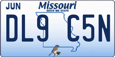 MO license plate DL9C5N