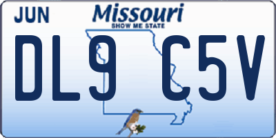MO license plate DL9C5V