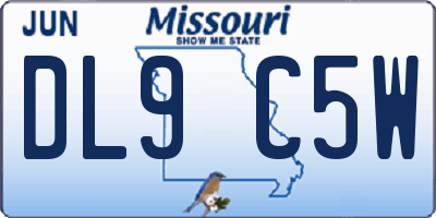 MO license plate DL9C5W