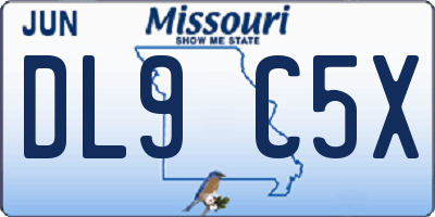 MO license plate DL9C5X