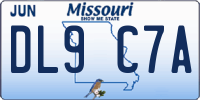 MO license plate DL9C7A