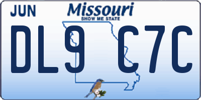 MO license plate DL9C7C