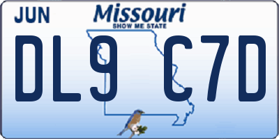 MO license plate DL9C7D
