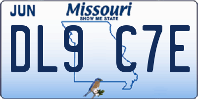 MO license plate DL9C7E