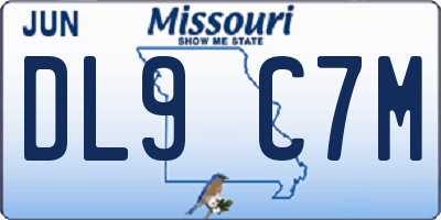 MO license plate DL9C7M