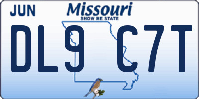MO license plate DL9C7T