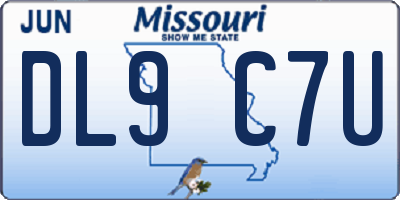 MO license plate DL9C7U