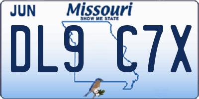 MO license plate DL9C7X