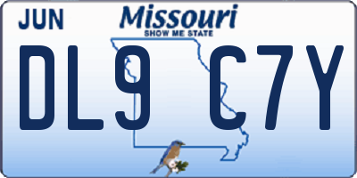 MO license plate DL9C7Y