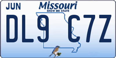 MO license plate DL9C7Z