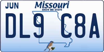 MO license plate DL9C8A