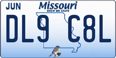 MO license plate DL9C8L